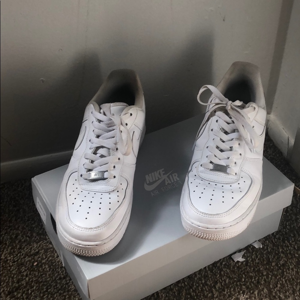 New-used white Air Force ones